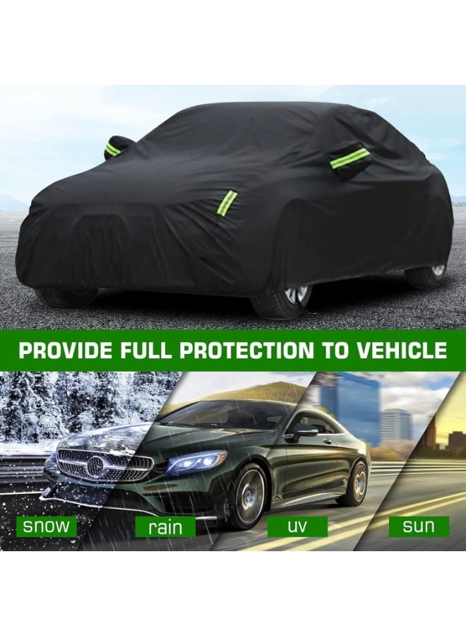 Soofam Car Cover All Weather Full Cover for Car Waterproof & Windproof & UV Protection Scratch Resistant Outdoor Cover with Reflective Strips Universal Car Cover for SUV (Black) - Image 3